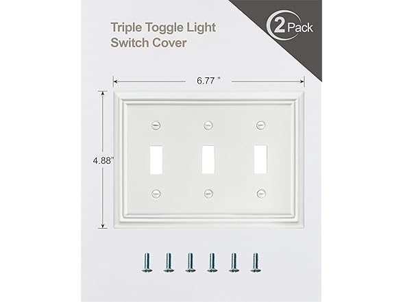 2 Pack Triple Toggle Switch Wall Plate