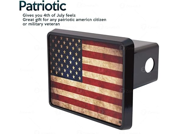 Zone Tech GA0083 SA American Flag Logo Hitch Cover Flag