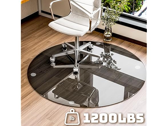 Round Tempered Glass Chair Mat