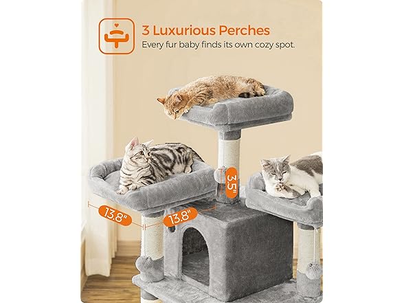 Feandrea 67 Inches Multi-Level Cat Tree
