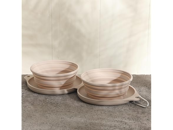 Gibson Home 13" Collapsible Double Silicone Pet Bowl