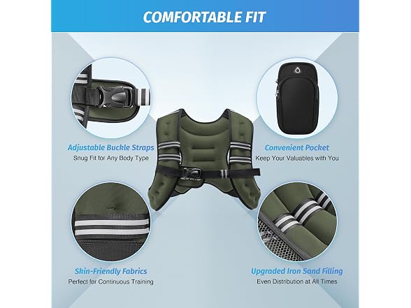 ZELUS Green Reflective Weighted Vest 12lb