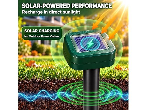 Lycxbfjia 8-Pack Solar Mole Repellent