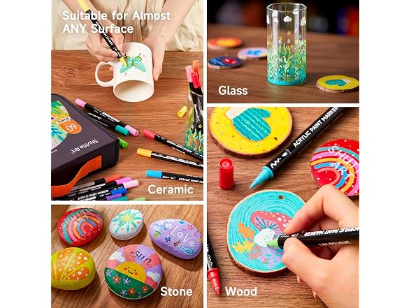 60 Colors Brush & Fine Tip Acrylic