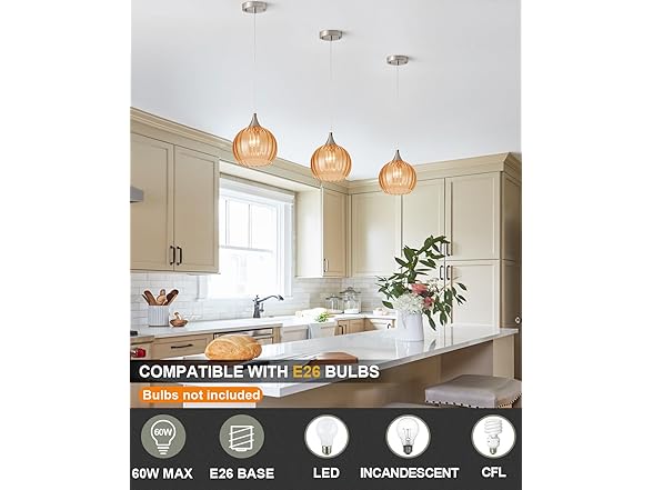 Brushed Nickel Pendant Lights Kitchen