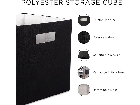 Polyester Cube Storage Collection Collapsible Hard Sided Bin