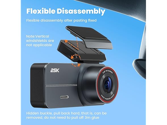 Yonvim 2.5K Dash Cam Front Rear 64GB