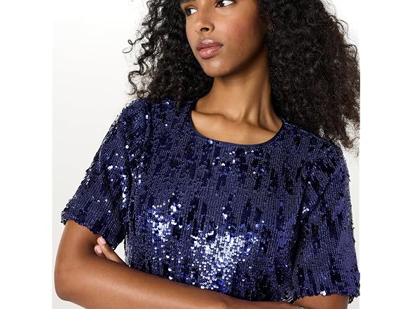 The Drop Reina Sequin T-Shirt Dress