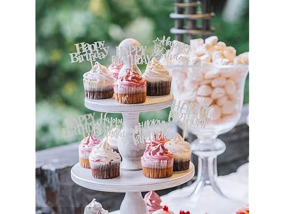 Hengmerry Happy Birthday Cupcake Toppers