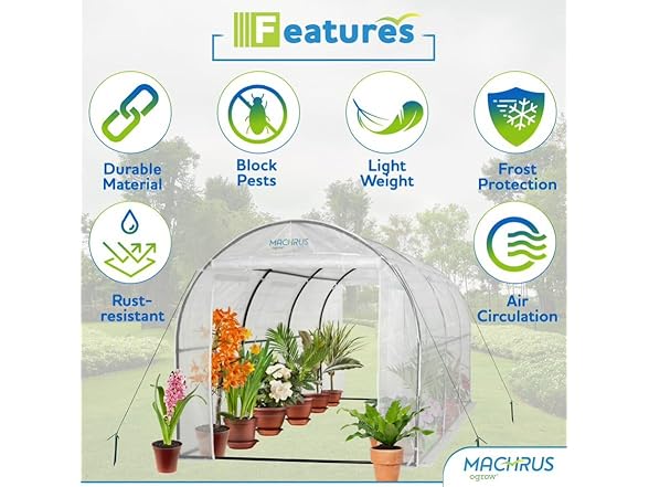 Ogrow Deluxe WALK-IN Portable Greenhouse White Cover