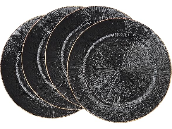 SARO LIFESTYLE Textured Decorative Charger Plates (Set of 4) 