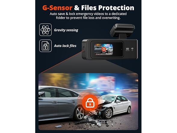 2K Dash Cam Front and Rear with 64GB SD Card