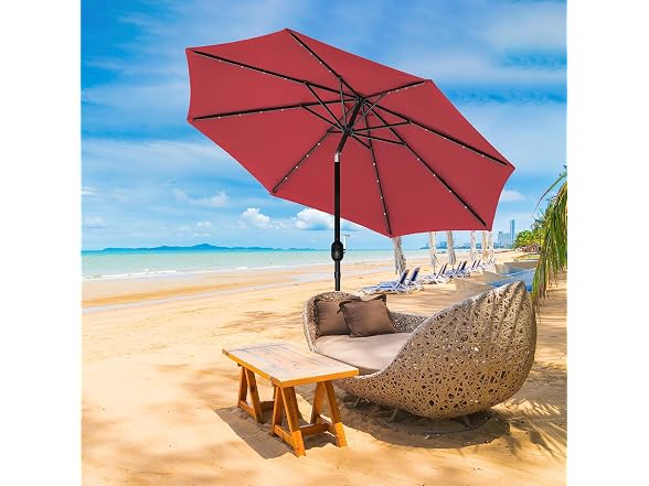 YSSOA 9ft Solar LED Lighted Patio, Red - Gallery 8