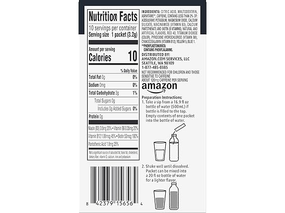 10PK Happy Belly Drink Mixes, Strawberry w/ Caffeine
