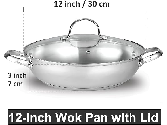 Cooks Standard Wok Stir Fry Pan with Glass Lid