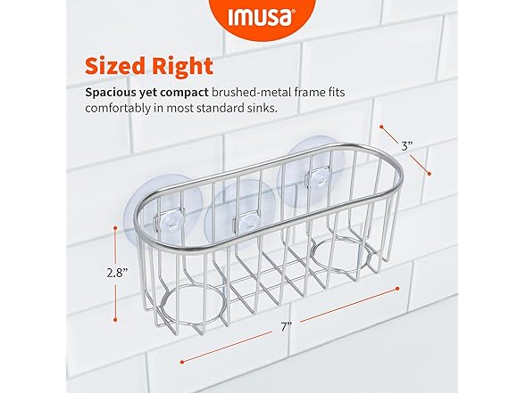 IMUSA Brushed Metal Sponge Holder