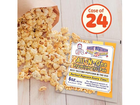 24PK 6oz Popcorn Machine Popcorn Packets