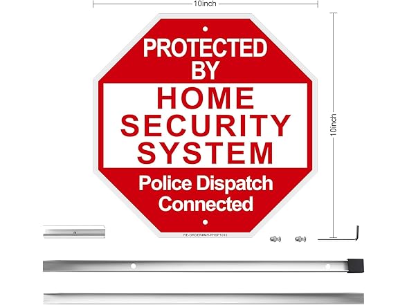 MINGHONG Protected By Home Security Sign