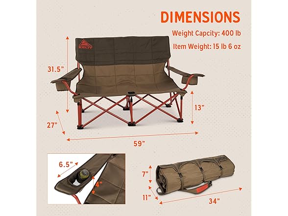 Kelty Low Loveseat Oversized 2-Person Camp Chair