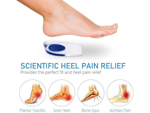 Dr.Pedi Heel Cups for Heel Pain 3 Pairs Gel