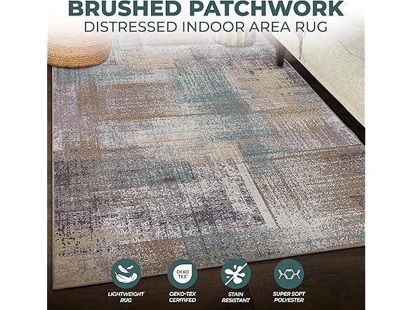 Superior Modern Abstract Washable Rug