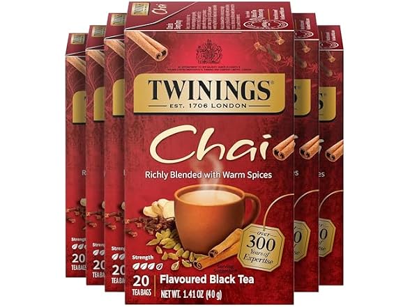 Twinings Chai Spiced Black Tea 6 Boxes 120 Bags