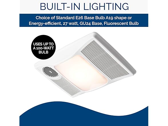 Broan 100HL Bathroom Fan, 100 CFM for 4" Ducts w/100W Max In (Open Box)