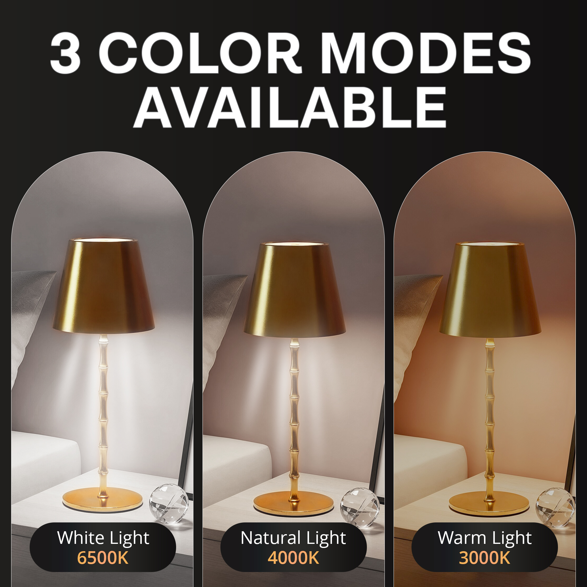 Bell+Howell Bamboo Design Gold Lamp - Gallery 13