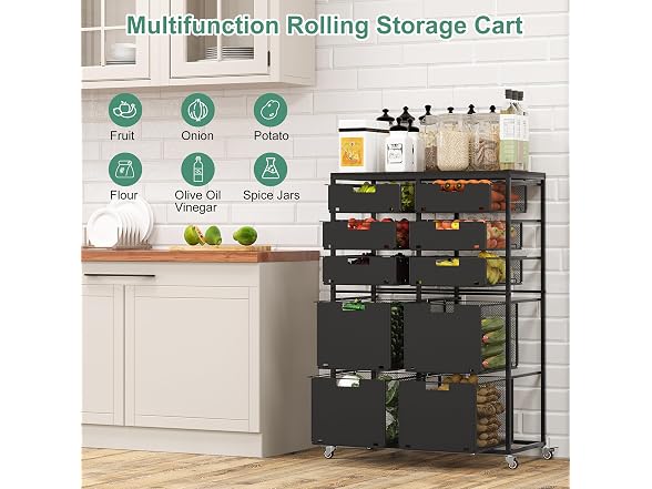 Rolling Storage Cart with 10 Drawers