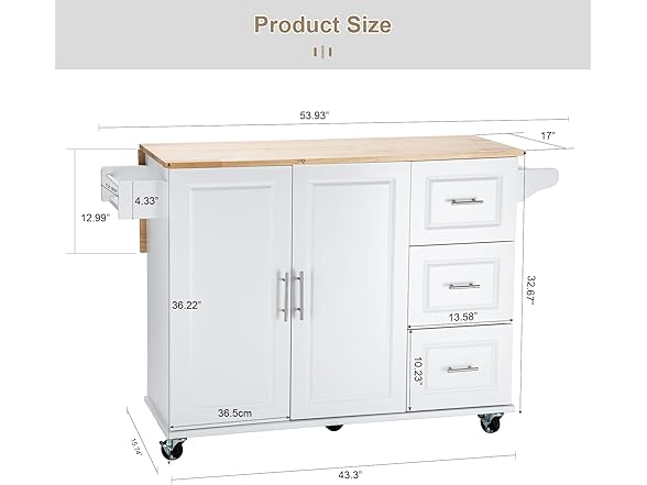 Lovtimber Kitchen Island Cart