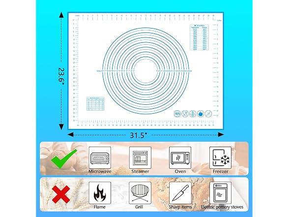 UBeesize Oversize Silicone Baking Mat