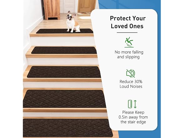 Safotad Stair Treads Coffee Brown 15pk