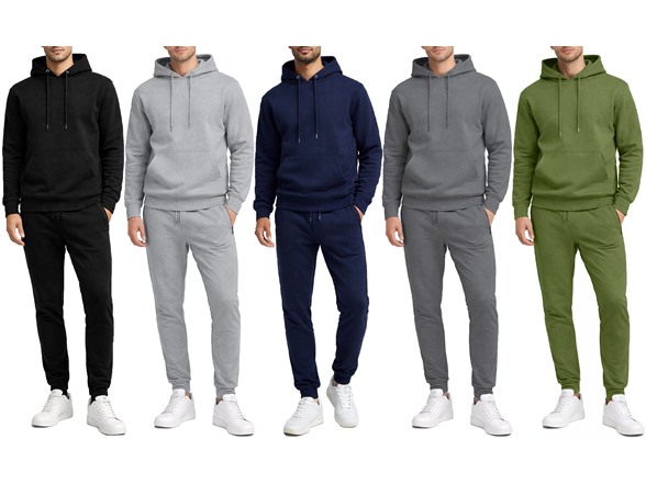 4Pc Mens Fleece Pullover/Jogger Set
