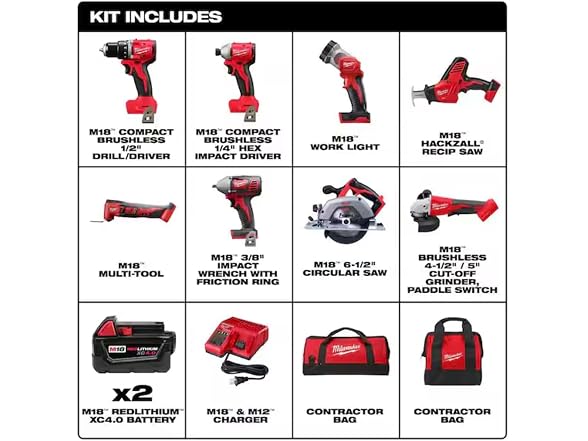 Milwaukee M18 Cordless Combo Kit 8-Tool