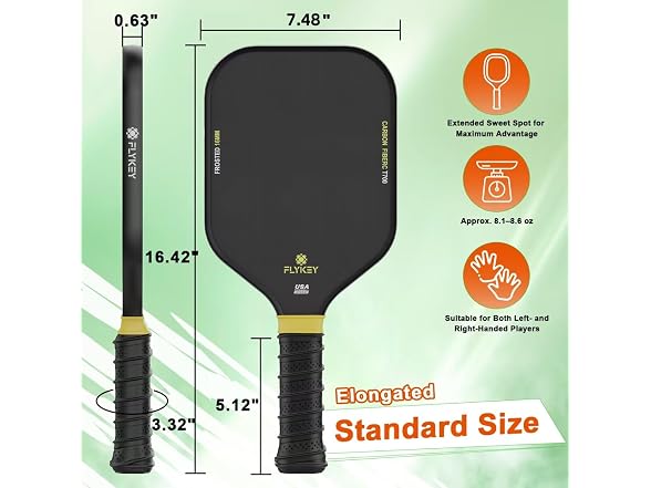 FLYKEY T700 Carbon Fiber Pickleball Paddle