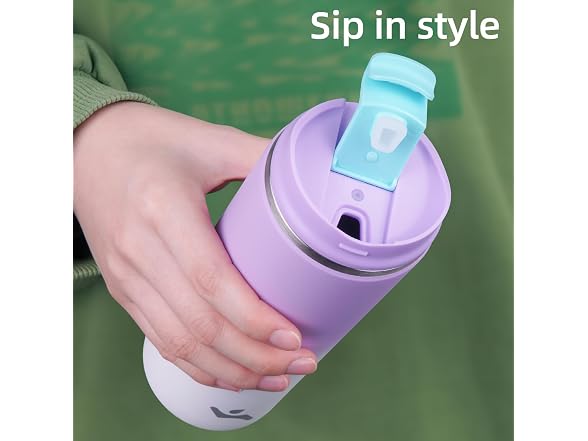 Konokyo 16oz Travel Coffee Mug PurpleWhite