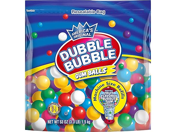  Dubble Bubble Gumball Refill 53 OZ Resea