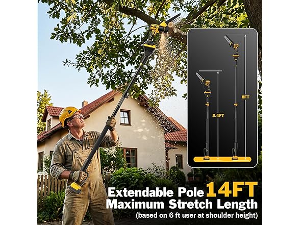 IEBUDA 2-in-1 Pole Saw DeWalt 20V 14FT