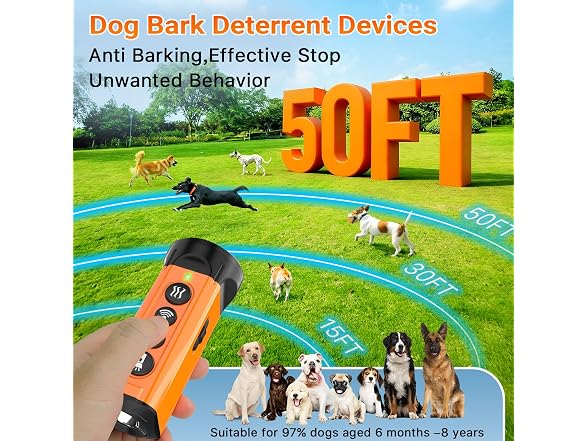 50FT Range Dog Bark Deterrent Device