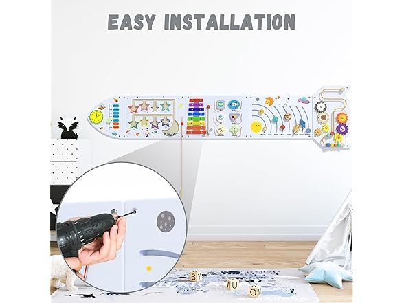 Nigwet Rocket Sensory Wall Panel for Kids