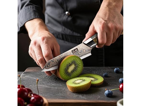 SHAN ZU 3.74 Inch Damascus paring knife