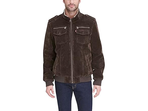 Levi's Men's (S) Men's Leather Sherpa Aviator Bomb