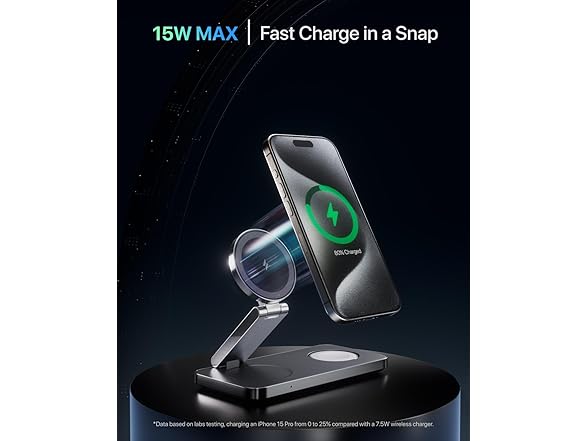 Foldable 3 in 1 15W Wireless Charging Station for Apple