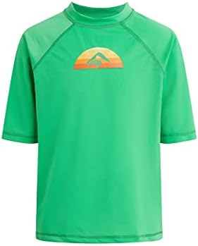 Kanu Surf boys Haywire Upf 50+ Sun Protective Rashguard Swim Rash Guard Shirt, Bermuda Green, 14-16 US