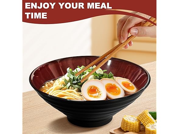mangmong 8-Inch Ceramic Ramen Bowl Set
