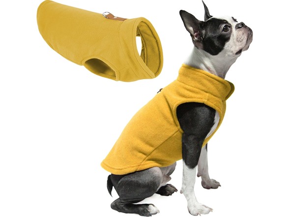 Gooby Fleece Dog Vest, M, Mustard