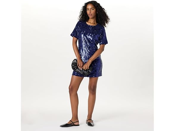 The Drop Reina Sequin T-Shirt Dress