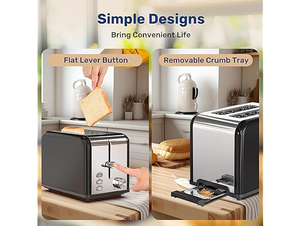 YSSOA 2-Slice Stainless Steel Toaster