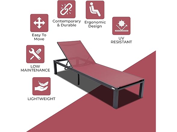 LeisureMod MLBL-77 Marlin Chaise Lounge -Choose Color