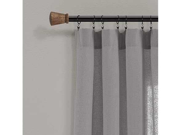 Lush Decor Linen Button Window Curtain Panel